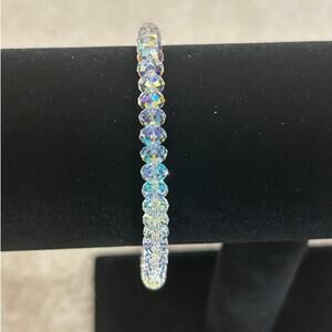 Vintage Aurora Borealis crystal bracelet magnetic clasp 8"